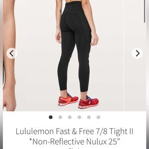 Fast and free tights 7/8 lululemon